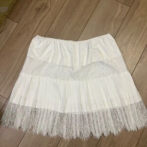 Elegant Cream Lace Slip Skirt